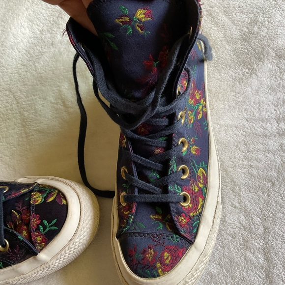Converse Platform CTAS Lift Ripple Obsidian Navy Floral Sneakers.Size 7 - Picture 3 of 13